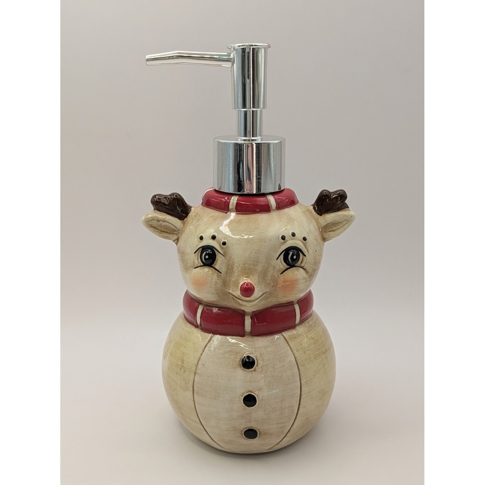Johanna Parker Christmas Reindeer Soap Dispenser Rudolph Kitchen Bathroom Decor